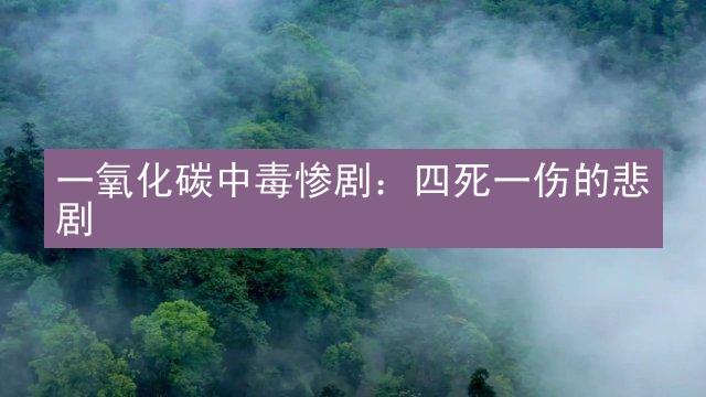 一氧化碳中毒惨剧：四死一伤的悲剧