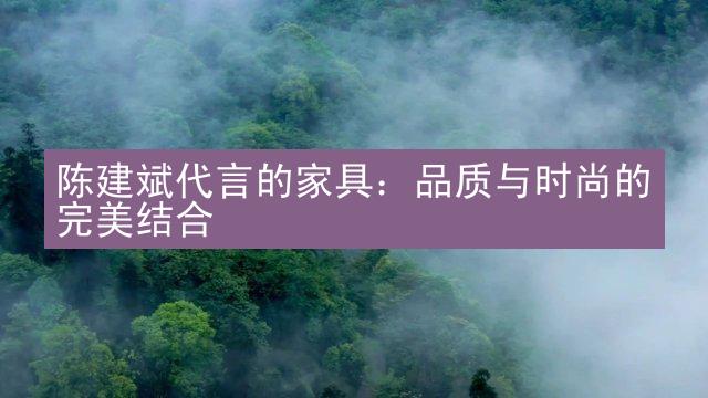 陈建斌代言的家具：品质与时尚的完美结合