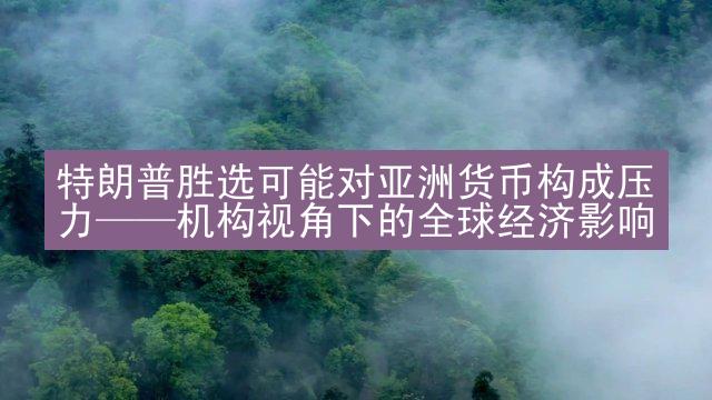 特朗普胜选可能对亚洲货币构成压力——机构视角下的全球经济影响