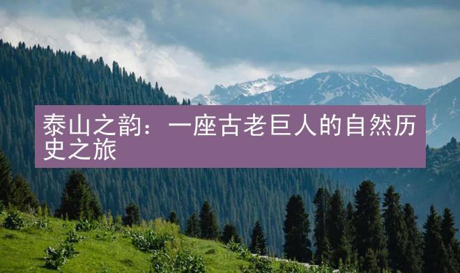 泰山之韵：一座古老巨人的自然历史之旅