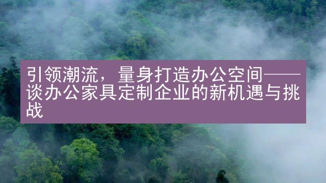 引领潮流，量身打造办公空间——谈办公家具定制企业的新机遇与挑战