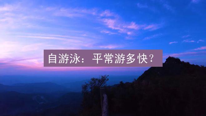 自游泳：平常游多快？