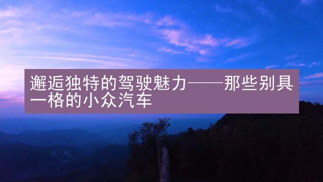 邂逅独特的驾驶魅力——那些别具一格的小众汽车