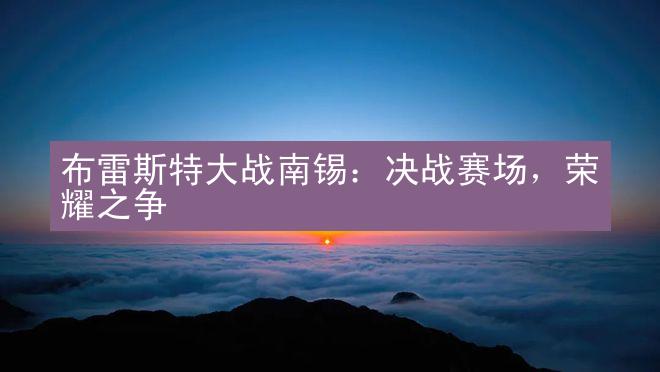 布雷斯特大战南锡：决战赛场，荣耀之争